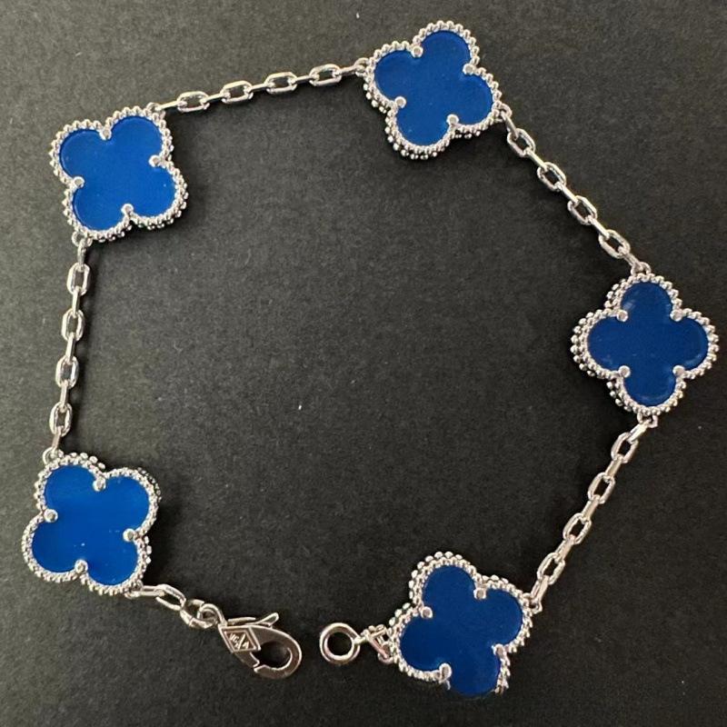 Exquisite Four-leaf Clover Bracelet for Women Five-flower Bracelet Double-sided Natural White Mother-of-pearl and Carnelian Bracelet