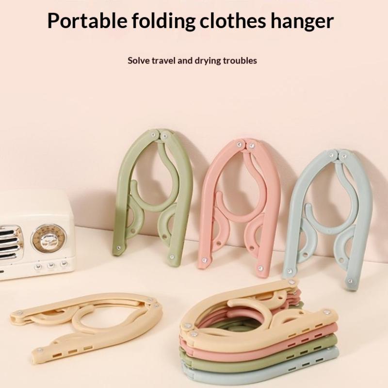 Foldable Clothes Hanger Anti Slip Clips Compact Space Saver Rack for Travel Camping Home Student Dorm