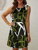 European and American New Summer Round Neck Sleeveless Dress Sexy Fashion Printed Women's Dress