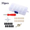 33Pcs Rust-proof Tire Valve Stem Installer Tool Set Multi Function Valve Removal Puller Tool  Cars