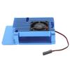 Single Fan Heat Sink CNC Protective Cover for Raspberry Pi 4 Aluminum Alloy Case RadiatorBlue