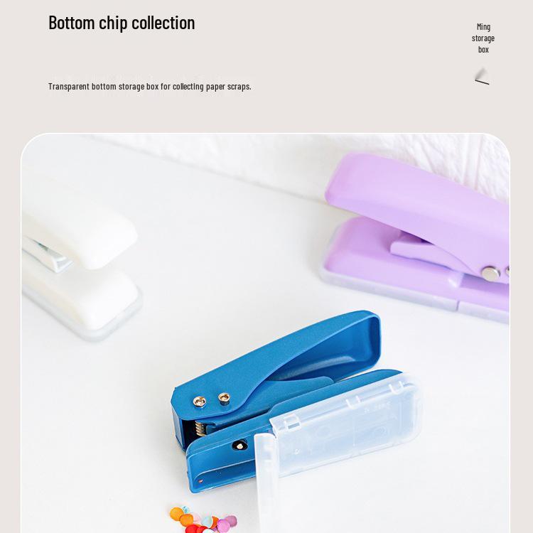 Compact 40-Sheet Loose Leaf Paper Puncher - DIY Round Hole Stationery Tool