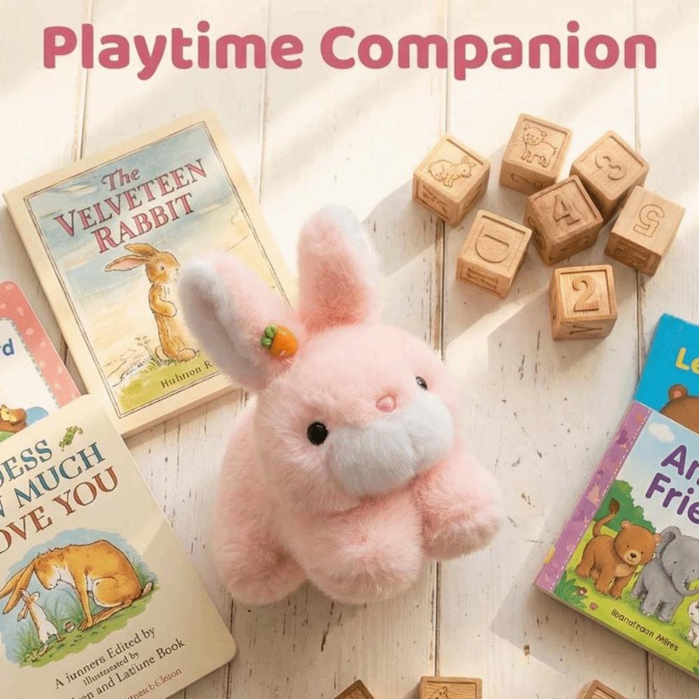 Fluffy Plush Rabbit Pillow Interactive Stuffed Animals Rabbit Toy  Kids Gifts