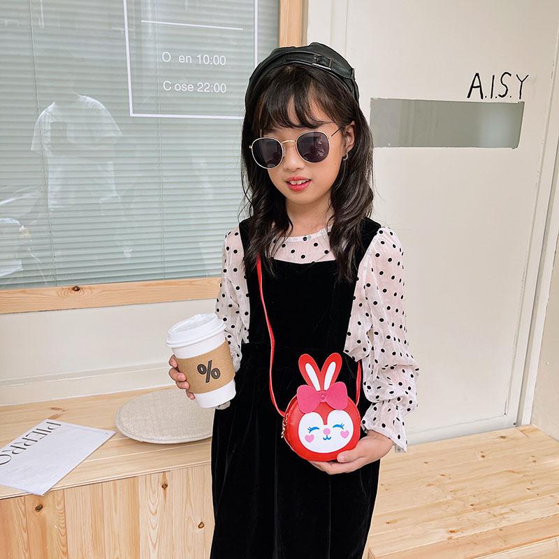 Fun And Colorful Mini Shoulder Bag For Children Featuring Cute Bunny With Bow Accessories