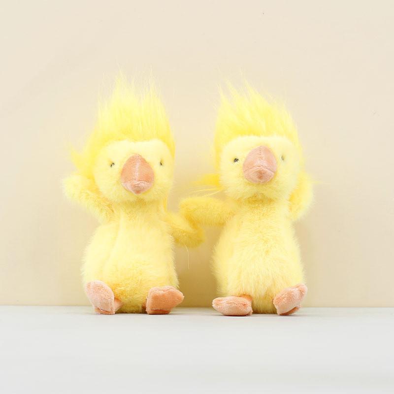 Plushie With Duck Pp Cotton Filling Short Fur Stuffed Doll For Kids Room Decor