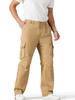 Swoemc Cargo Sizes Loose Solid Winter Men's Pants, 6-Pocket Trousers, M-5XL, Workwear, Fit, Multi-functional, Cotton, Color, Spring, Autumn, (Khaki,