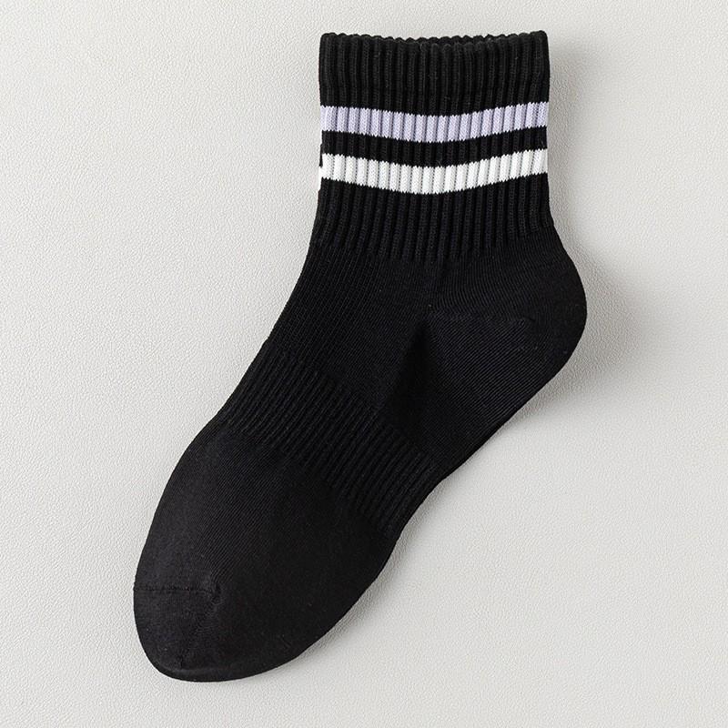 Girls' Combed Cotton Breathable White Sports Socks - Anti-Pilling, Sweat-Absorbent, Four-Season Wear