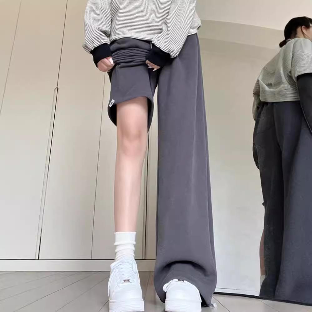 

Mamba Cotton Wide-Leg Fleece Sweatpants for Women - 2024 Autumn/Winter S [75-90]