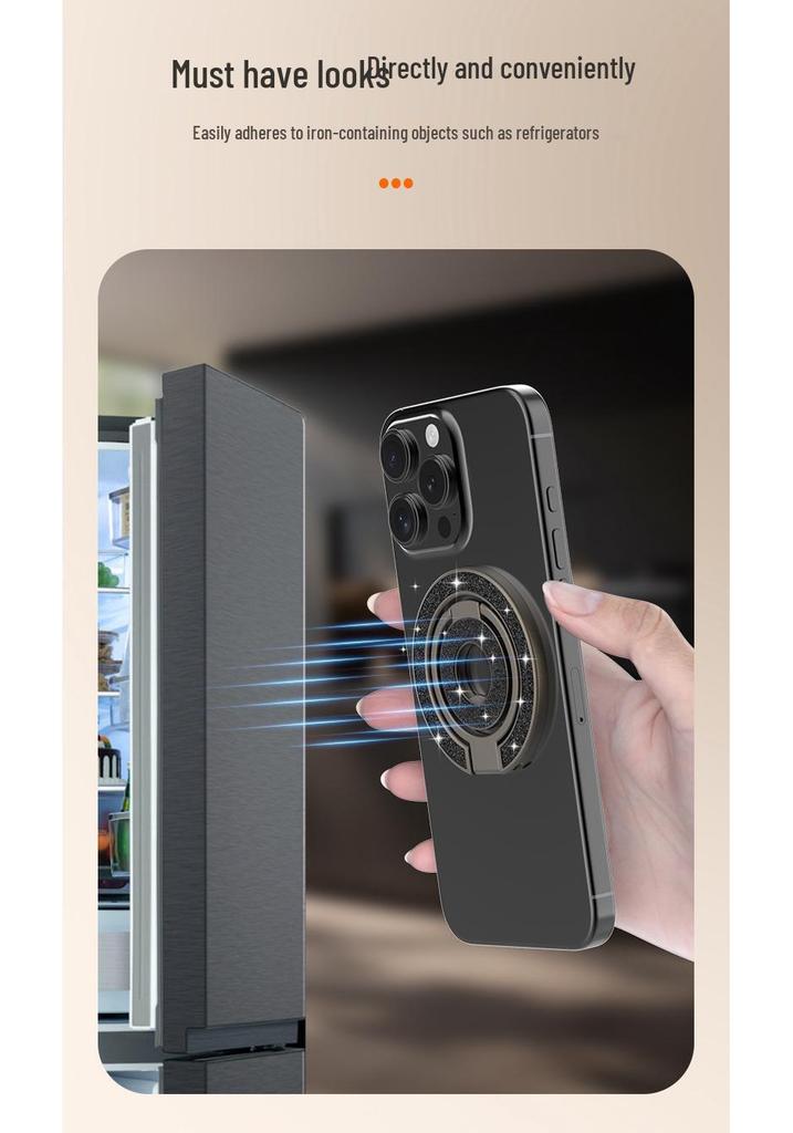 Support de téléphone magnétique double face à paillettes, support de bureau rotatif à 360°