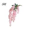 Decorative Flowers Artificial Wisteria Flower Fake Hanging Vine with Long Stem Wedding Faux Bouquet for Tall Vase Home Party Decor Floral Arrangement