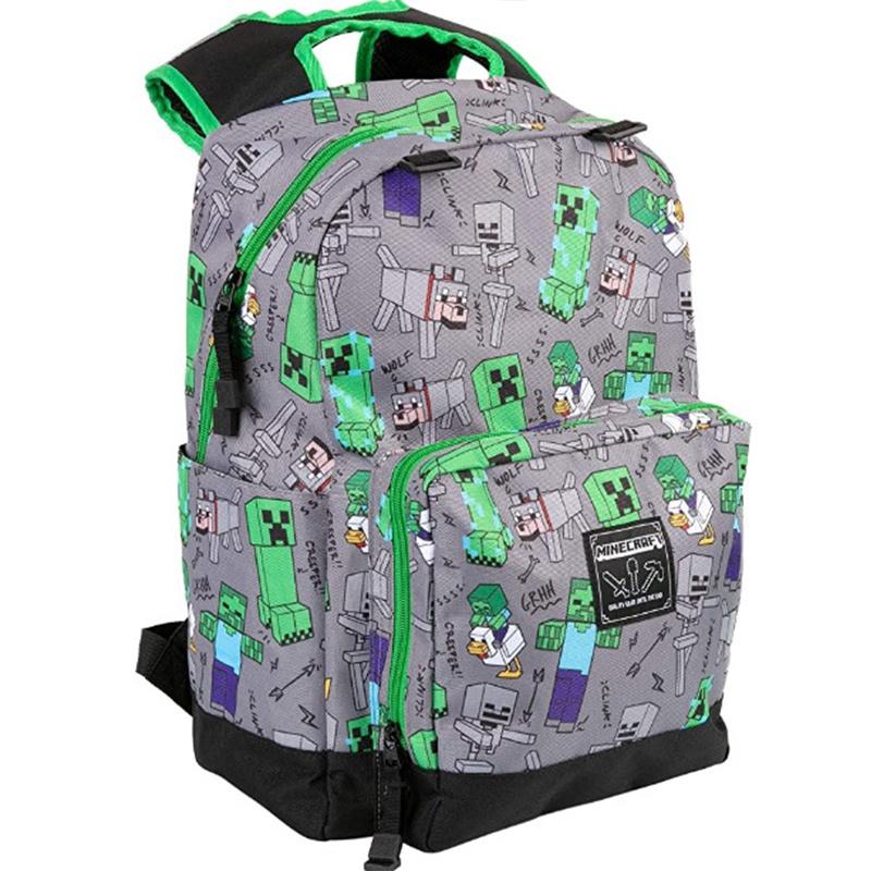 Minecraft Theme Oxford School Bag Large Capacity Travel Bag Kid Gift