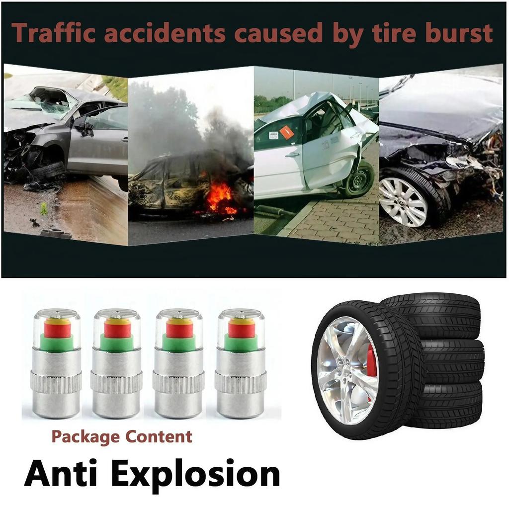 Car Tire Pressure Monitor Valve Stem Caps Sensor Indicator Warning Device Tyre Air Pressure Gauge Accessories