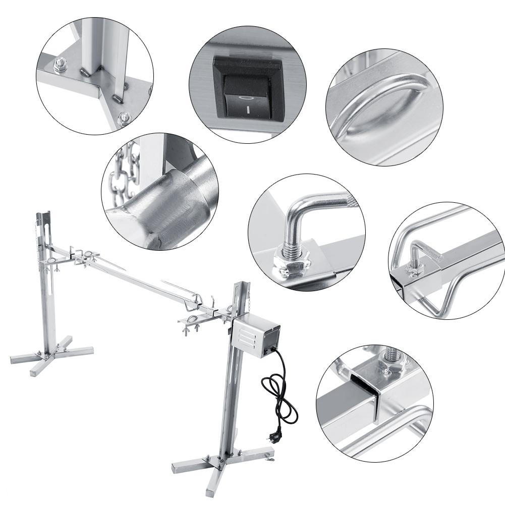 Rotisserie Kit for Barbecue Stainless Steel Spit Rod Meat Forks with Electric Motor