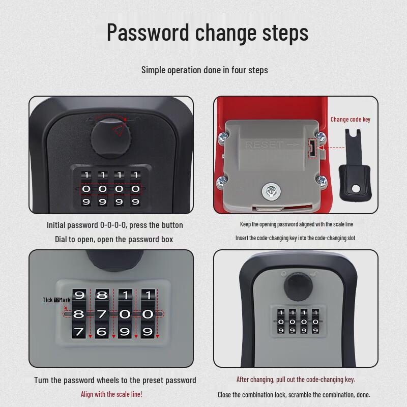 Wall-Mounted Password Key Storage Box