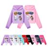 4187 Kids Girls Bunny Monkey Printed Fashion Casual Long Sleeves Hoodies
