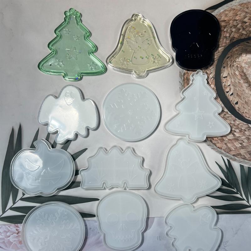 Christmas Theme Quicksand Silicone Molds Epoxy Resin Casting Mold DIY Craft Keychain Pendant Mold Handmade Jewelry Tool