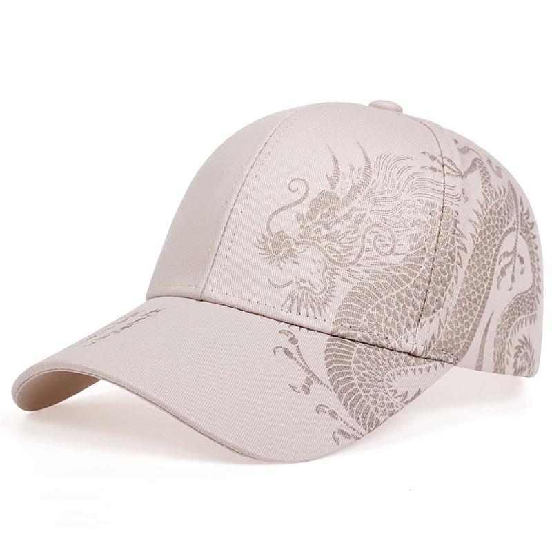 Unisex Golden Dragon Printing Snapback Baseball Caps Spring and Autumn Outdoor Adjustable Casual Hats Sunscreen Hat