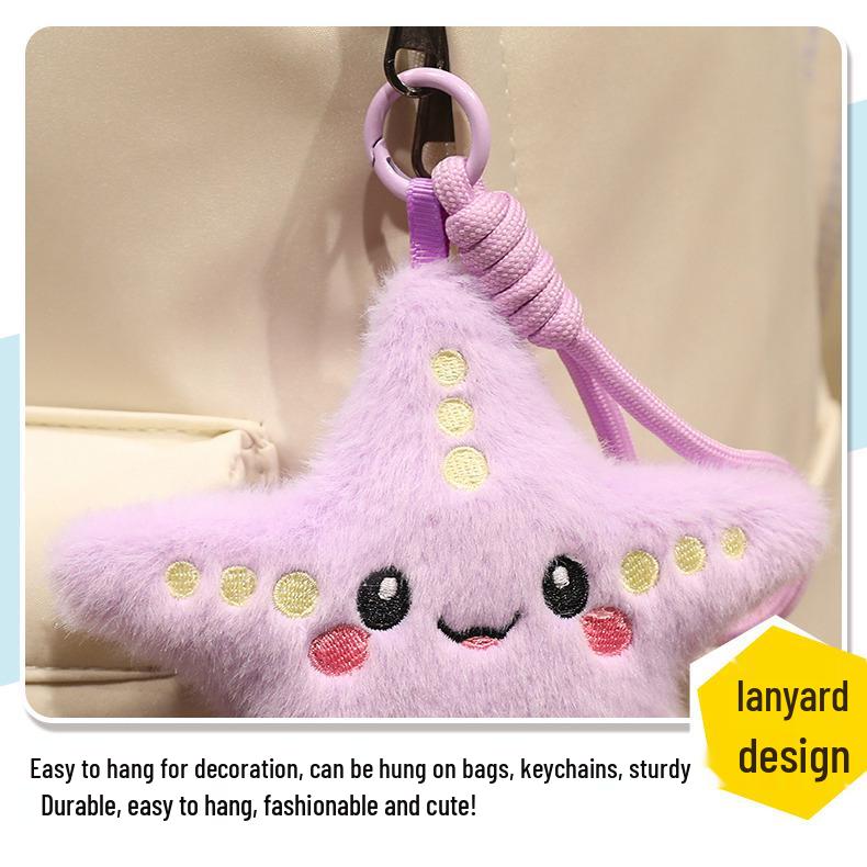 Kolorowa pluszowa lalka-poduszka w kształcie rozgwiazdy – wisiorek z pięcioramienną gwiazdą i rekwizyt do zdjęć