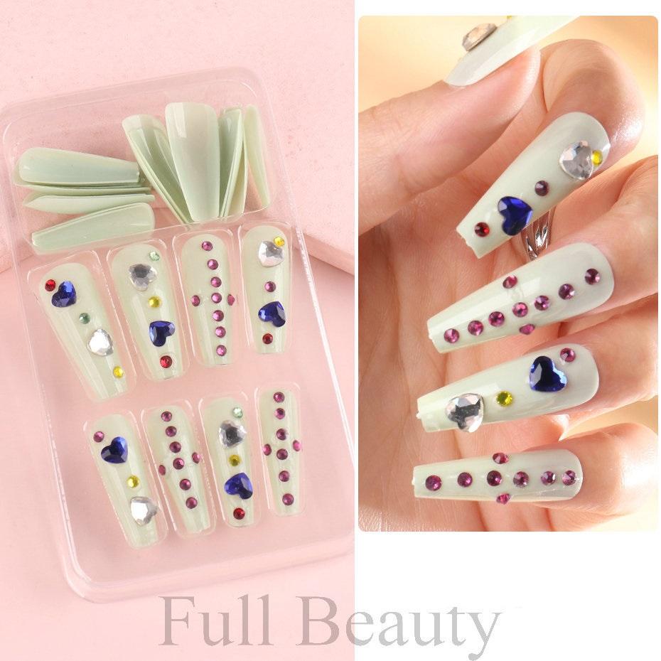 24pcs Detachable Ballerina False Nails Wearable Fake Nails Full Cover Long Nail Tips Manicure Tool Press On Nails