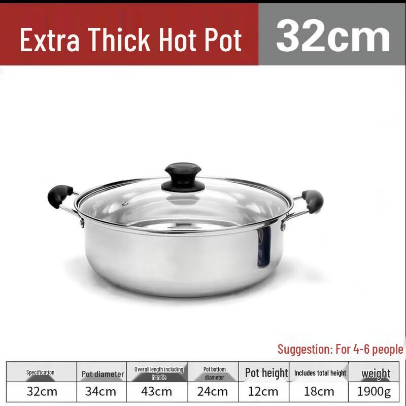 ZISIZ Stainless Steel Hot Pot for Induction Cooker