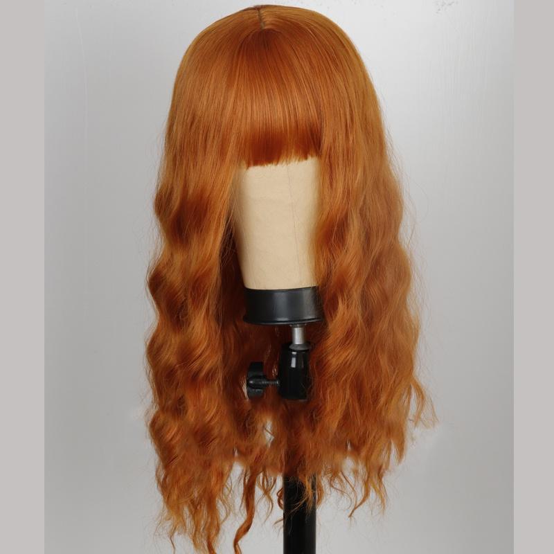 XINRAN Wunderschöne rosa Wasserwellen-Perücke, synthetische Perücke, farbige Perücke, Cosplay-Perücke, natürliche rosa Perücke für Frauen