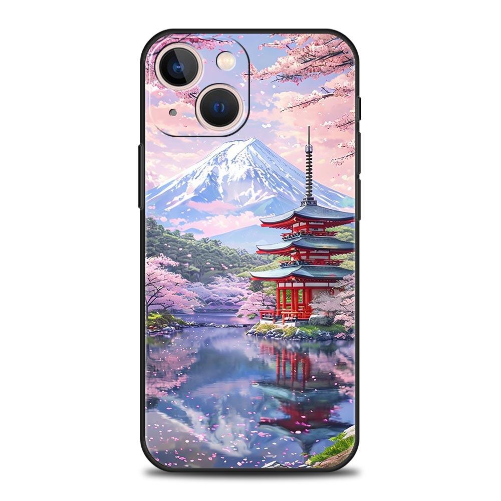 Pink Sunset Mountain Phone Case Cover for iPhone 17 16 15 14 13 12 11 Pro Max 17 Air Plus Shockproof Soft TPU Shell Fundas Capas