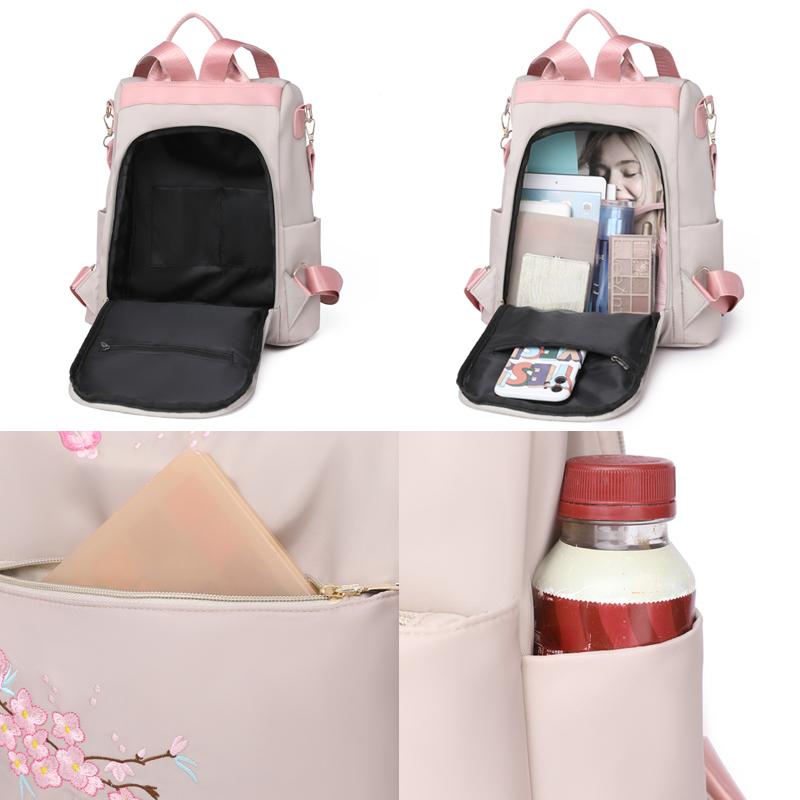 Waterproof Oxford Women Backpack Fashion Anti-theft Women Backpacks Flower Print Girls School Bag 2023 Summer Large Backpack