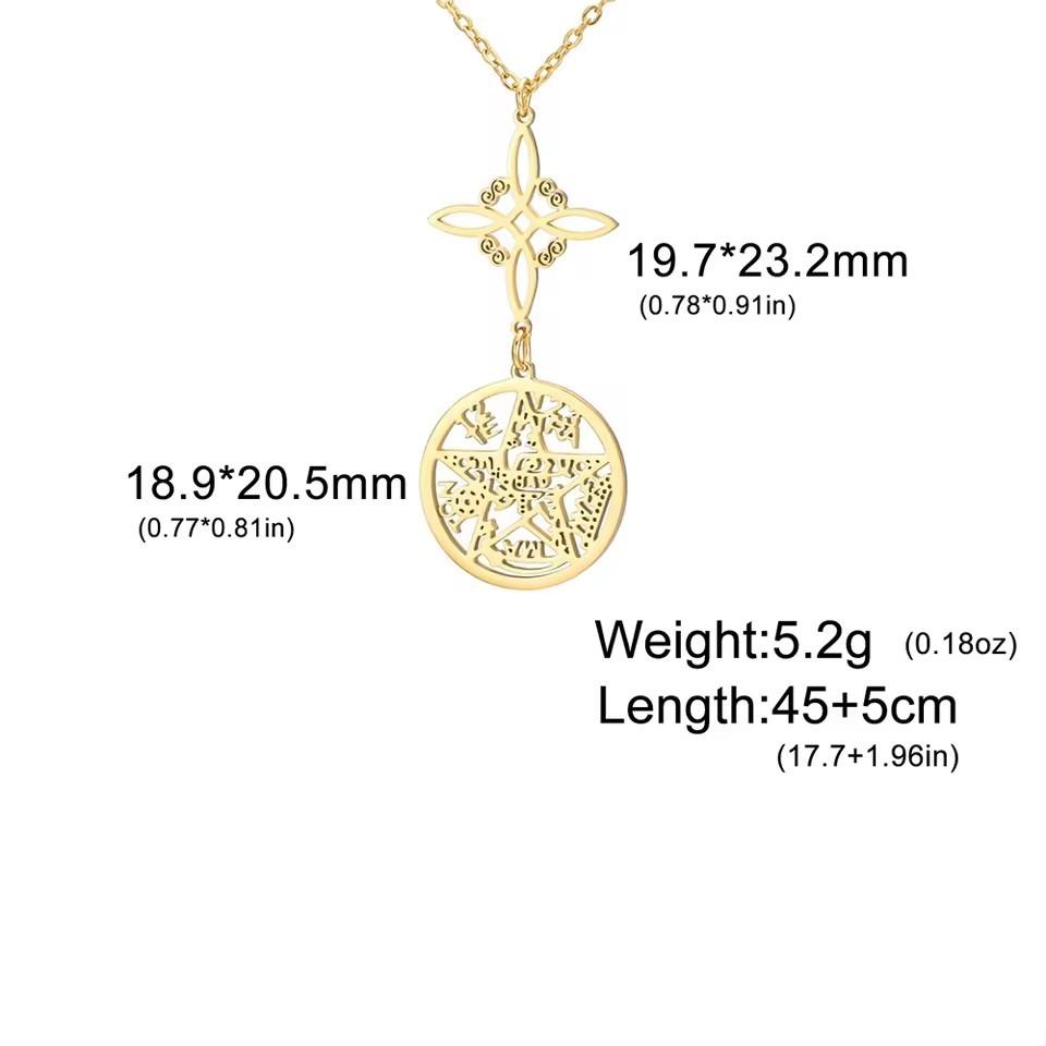 Collana Ciondolo Stella a Cinque Punte Svuotata a Forma di S con Doppio Foro Design Versatile Nodo Miko Gioielli