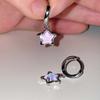 Kpop Y2K Pink Moonlight Stone Star Pendant Earrings For Women Egirl Fashion Sweet Crystal Star Ear Buckle Zircon Accessories