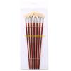 W89C 7-Pieces Fan Paint Brushes Set, Professional Artist Fan Brush Acrylic Paint Brushes with Bristle Hair Long Handle