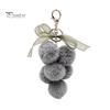 Grape Cluster Bag Charm Plush Keychain for Handbags, Fuzzy with Backpacks Accessory Bow, Decorative Fluffy Ball Keyring and Purses Decoration