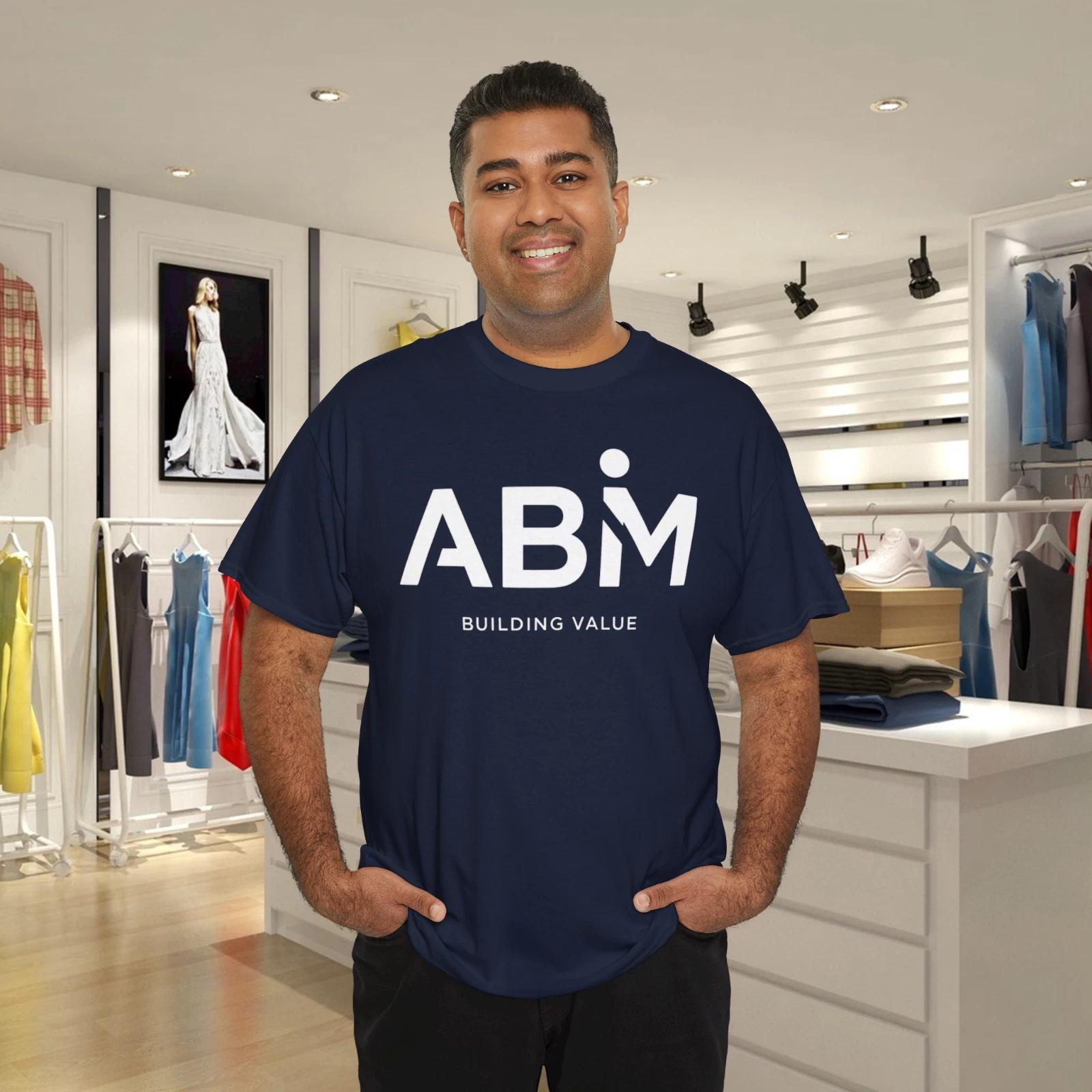 ABM Building Industries Logo T-Shirt Mens USA Graphic Tee Casual Cotton 4XL