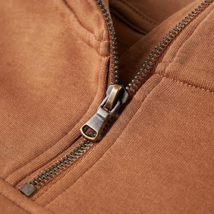 Sweat à capuche enfants demi-fermeture éclair anthracite et cognac 92/104/116/128/140