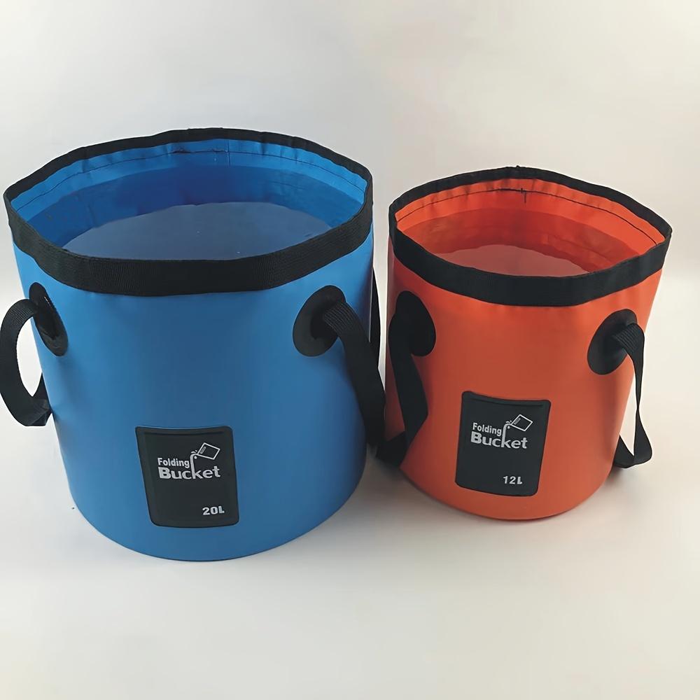 2pcs Collapsible Bucket Camping Water Storage Container Portable Folding Wash Basin For Traveling Hiking Fishing Boating Garden