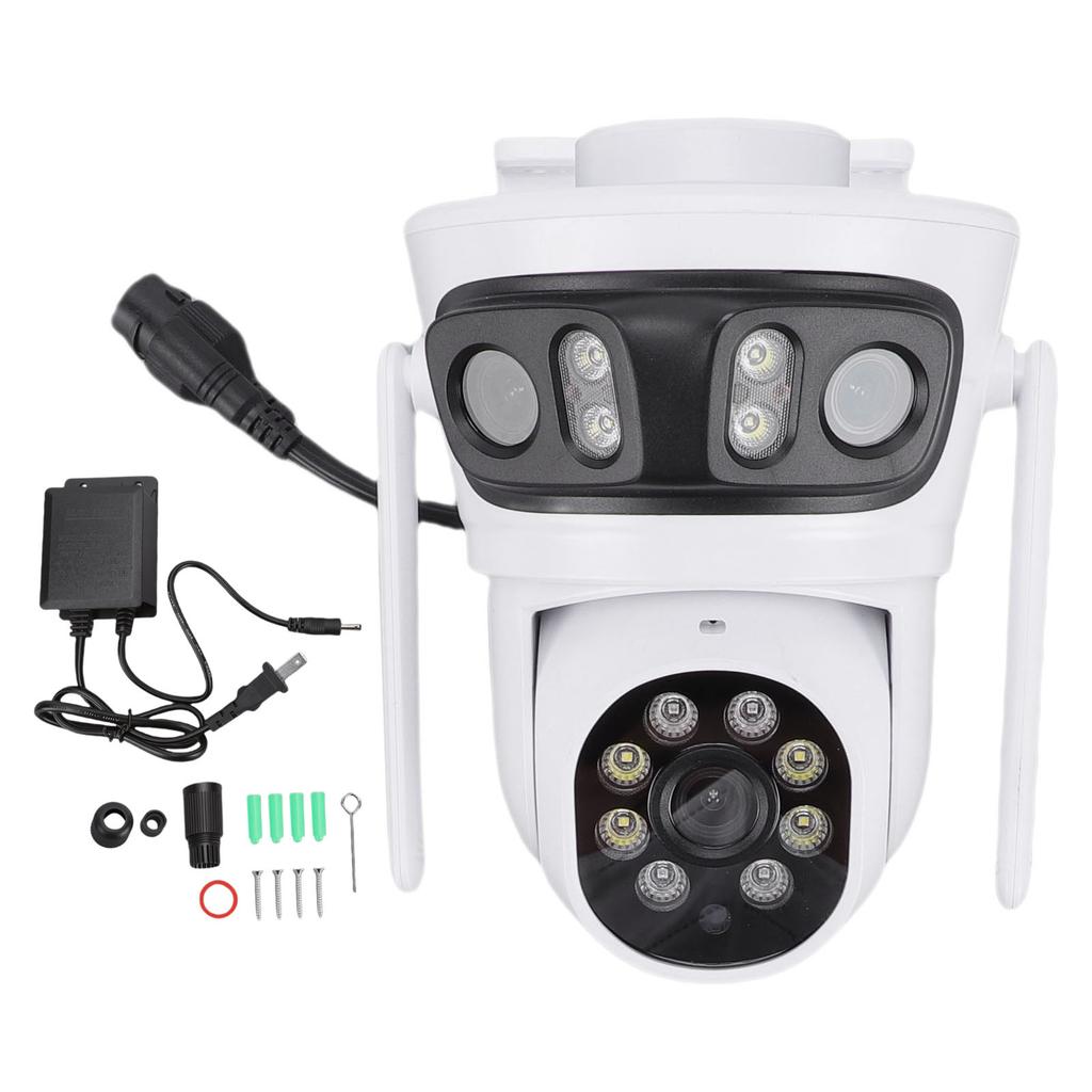 1080P Triple Lens Outdoor Security Camera 360 Deg Panoramic WiFi AI Motion Detection 2 Way Talk Waterproofing with APP