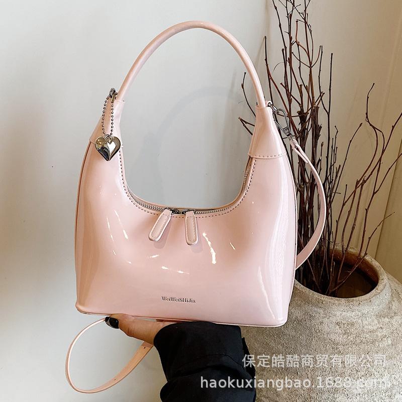 Premium sense niche bag women's summer 2025 new fashion shoulder messenger bag Korean version glossy portable dumpling bag