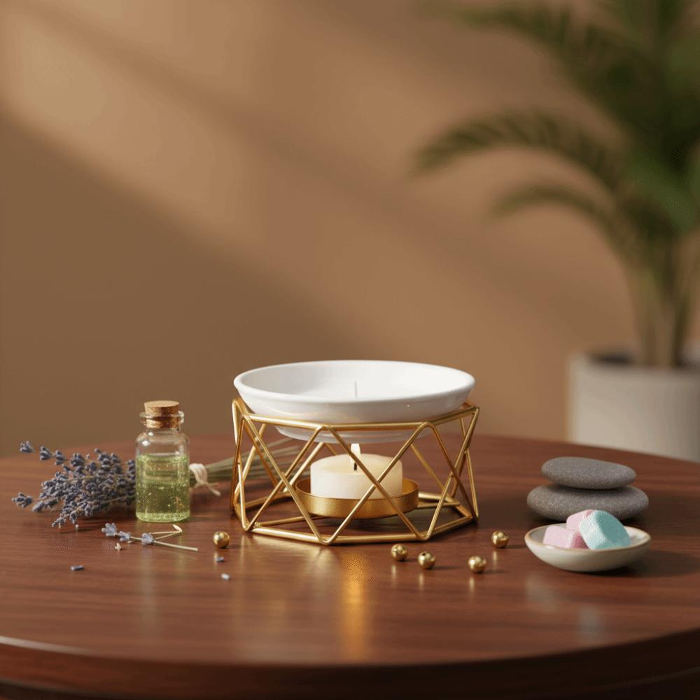Creative Minimalist Essential Oil Burner Modern Decorative Aromatherapy Furnace Iron Candle Heating Holder Meditation Space
