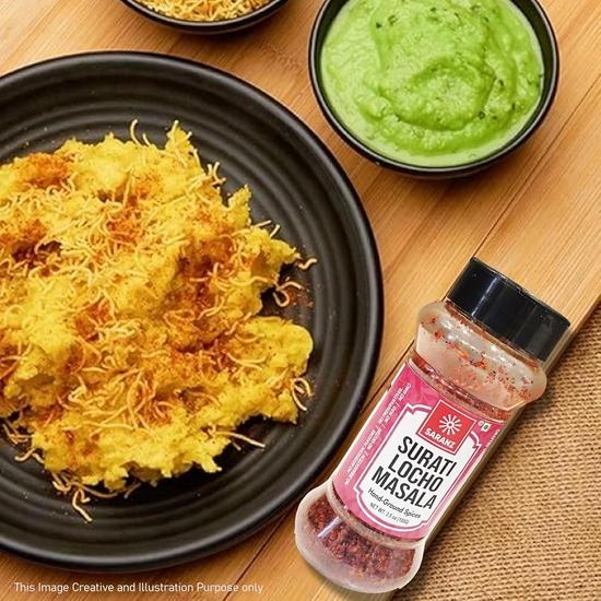 SARANZ Surati Locho Masala Perfect for Cooking, Ready To Use, No Added Colours, Spice Powders -100 Grams Bottle