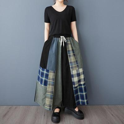 Spring Summer Plus Size Vintage Patchwork High Waist Casual Loose Women Jeans Denim Wide Leg Pants
