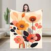 Vintage Floral Print Flannel Blanket, Reversible Fantasy Shawl for DormCarOutdoorSofaTravelCamping All Seasons Knitted Polyester