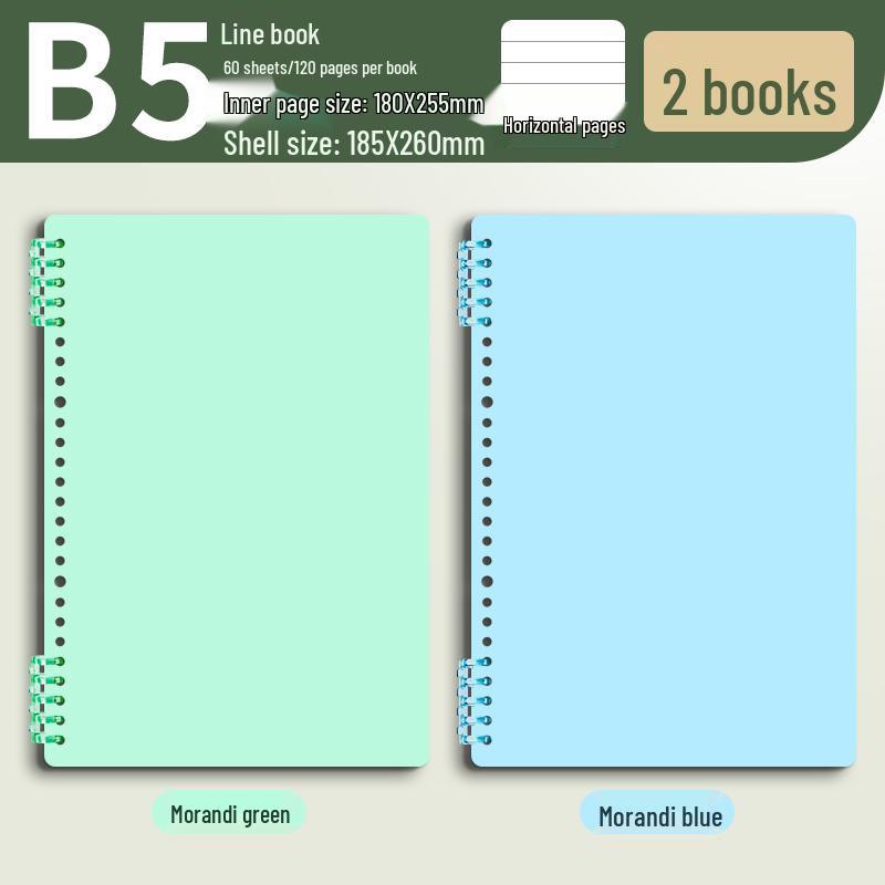 Morandi Colors Detachable Coil Notebook - B5, A4, A5 - Student-Friendly, High-Quality Loose-Leaf Design