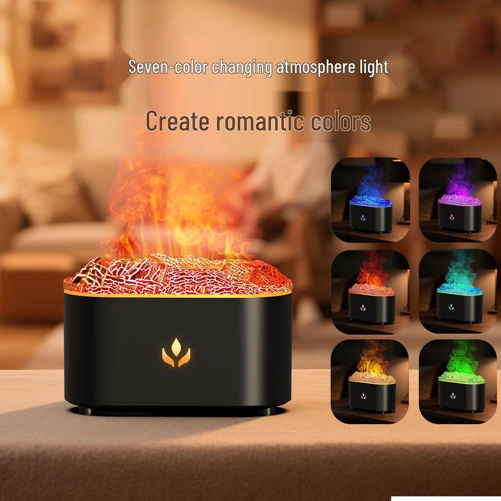 Creative Turret Aroma Diffuser: Realistic Flame Light with Large Spray Humidifier for Home Bedroom