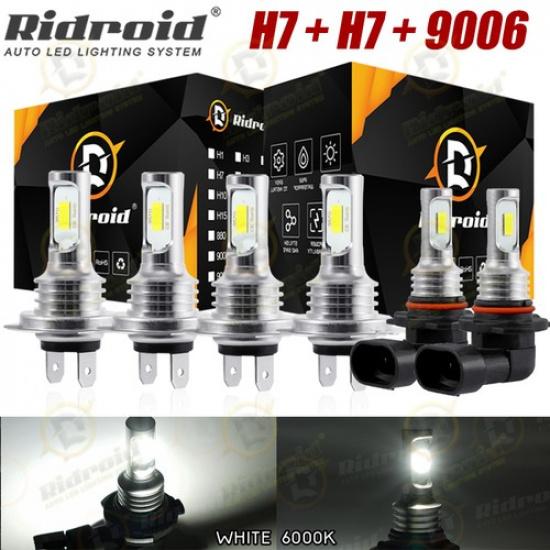 For Volkswagen Jetta 2007-2014 Combo 6x LED Headlight High/Low + Fog Light Bulbs