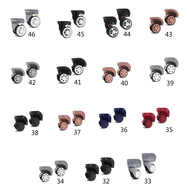 2Pcs Trolley Casters Replacement Heavy Duty Roller Wheel for Luggage Box Suitcase 360 Degree Swivel kit SilentWheel