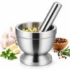 Silver Stainless Steel Mortar Stainless Steel Garlic Grinder Bowl Household Use