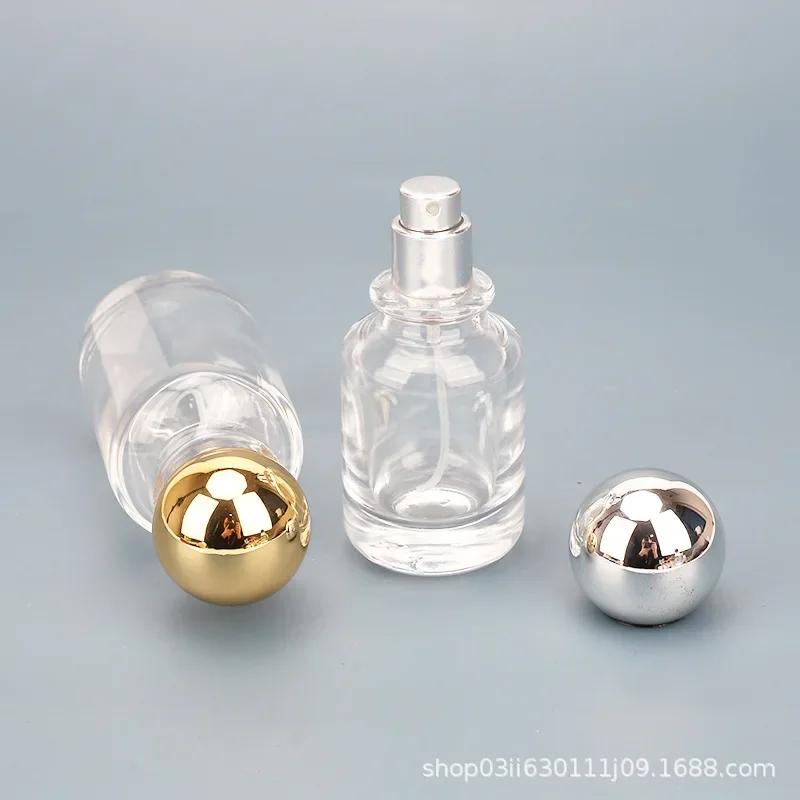 30-100ml Glas Parfümflasche Transparent Versiegelt 50ml Drucksprühflasche Kugelförmiger Verschluss Kosmetik Nachfüllung Leere Nachfüllbare Flaschen
