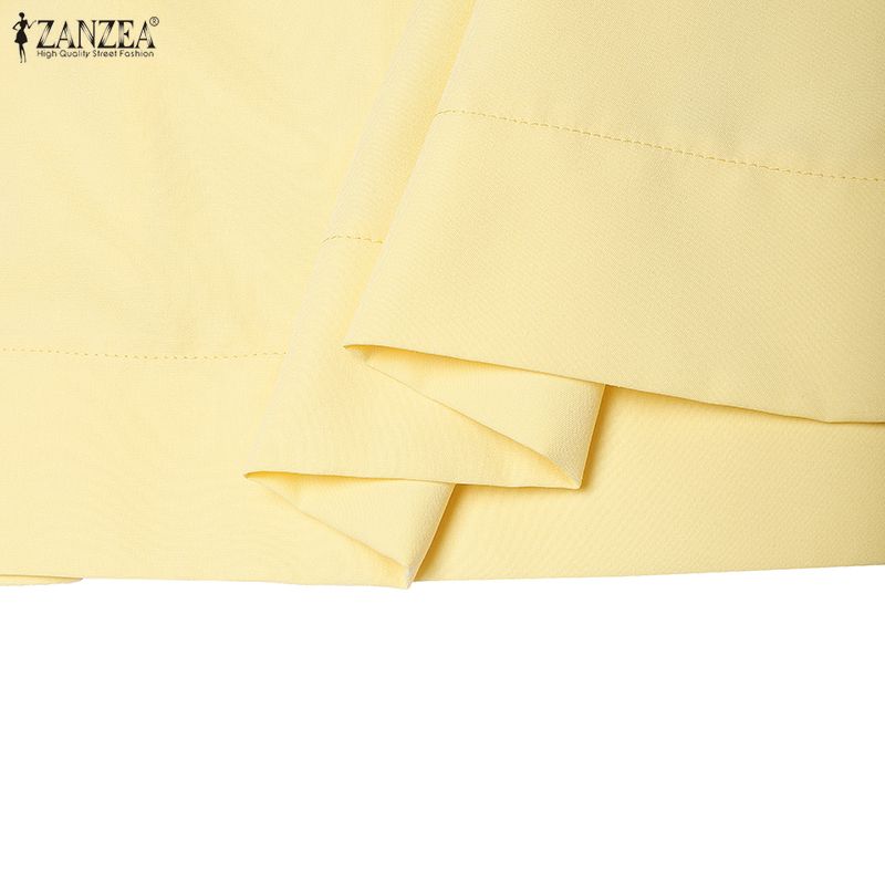 ZANZEA Women Casual Round Neck Solid Color Summer Sleeveless Dress