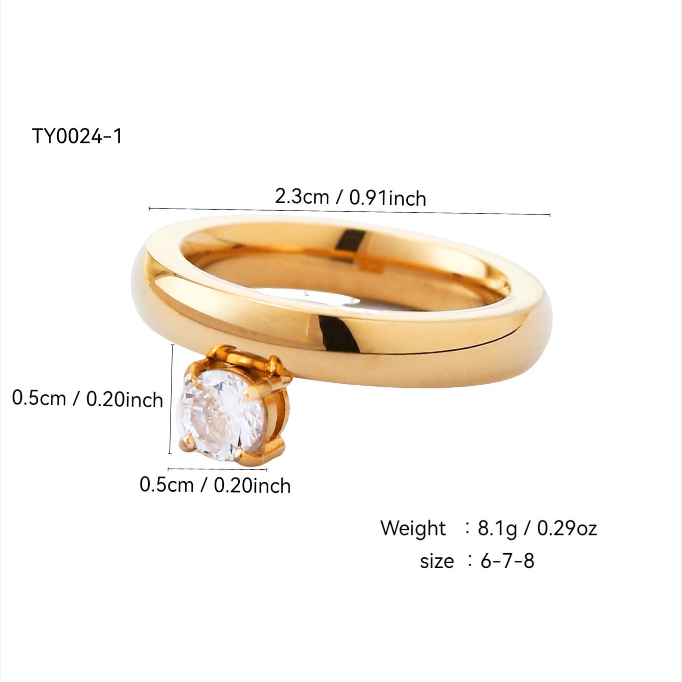 

Французский Винтаж Элегантный Шарм Мода Простой Нержавеющая Сталь Позолота 18К С Кольцом с Круглым и Каплевидным Цирконием для Женщин 8