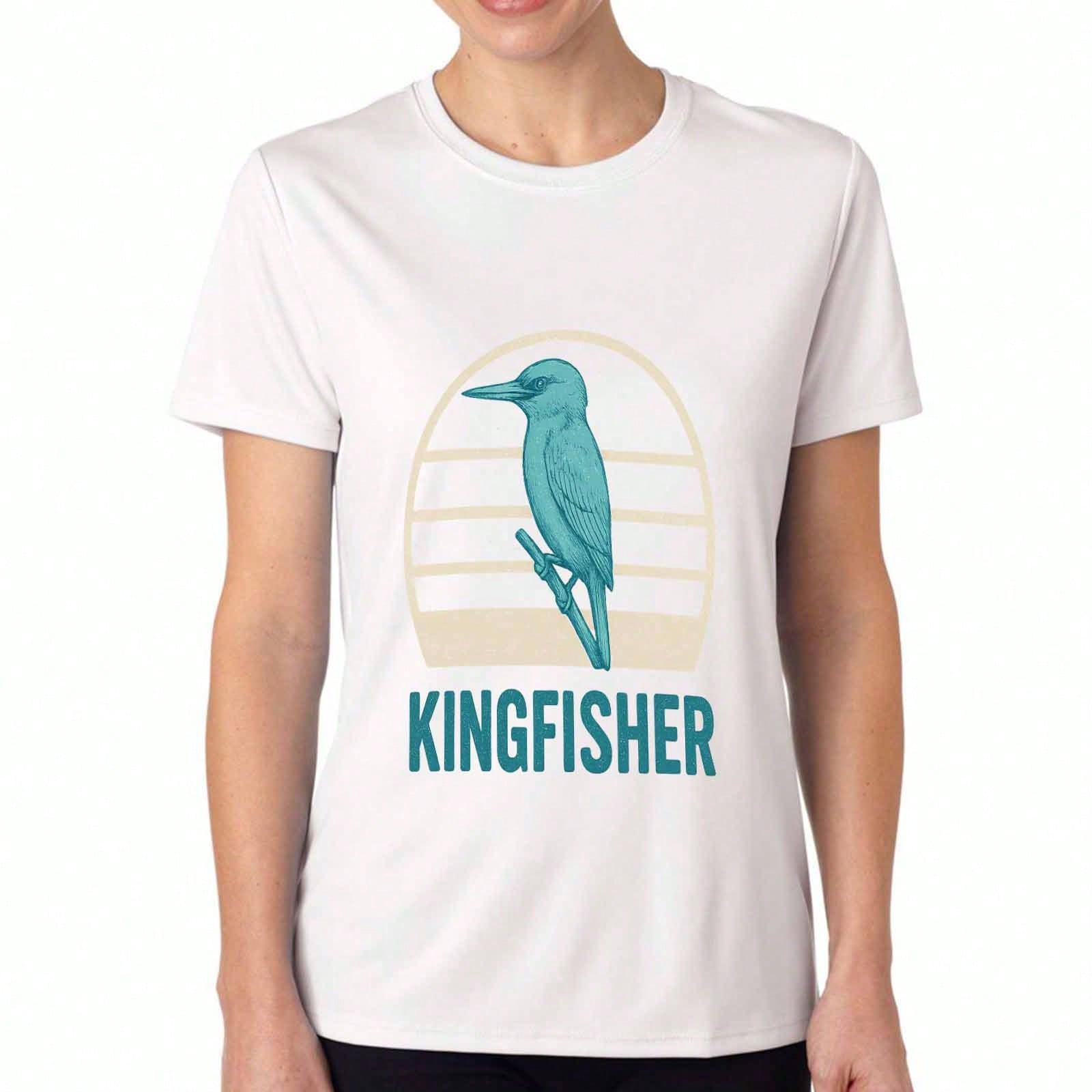 Kingfisher unisex s Cotton T Shirt, Premium Cotton Graphic, Durable And Longlasting, Featuring Artistic Kingfisher Bird Print, Relaxed Fit And Casual S разноцветный
