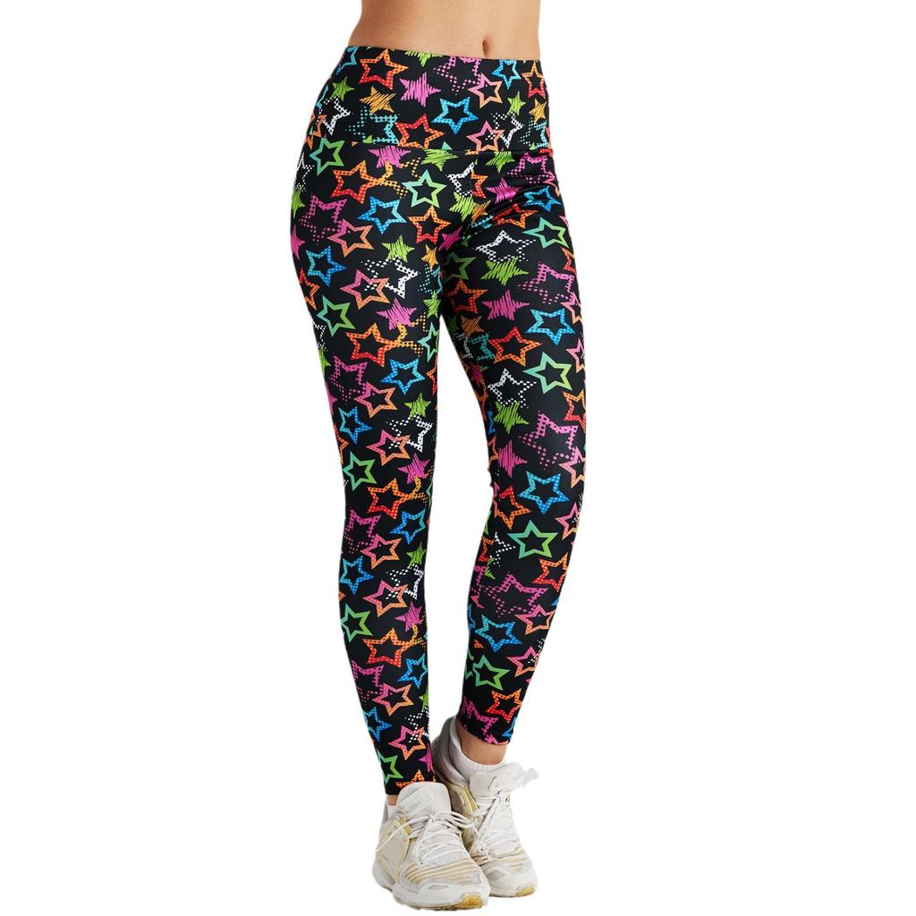 New Women's Star Digital Printed Yoga Pants High Waist Sports Fitness Pants Sports Yoga Women